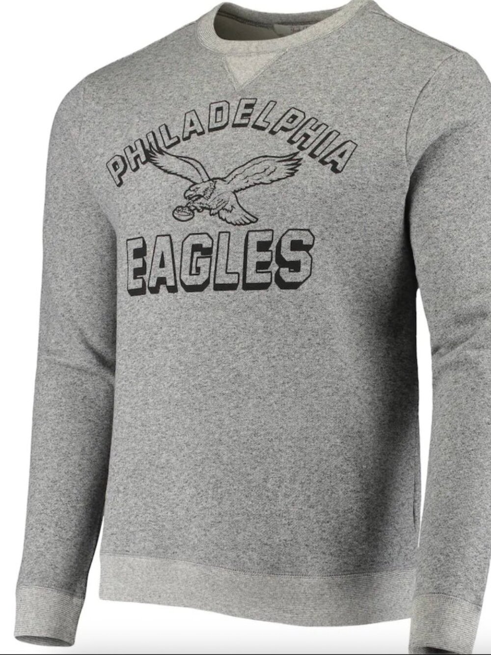 Junk Food Philadelphia Eagles Gray Crewneck - Large